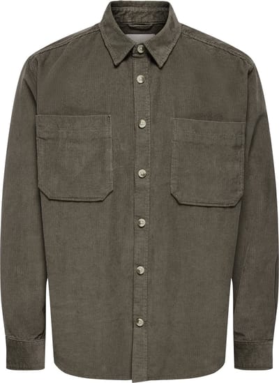 ONLY&SONS - ONSALP RLX 2PKT WASHD CORD LS SHIRT NOOS - Heren - Overhemden