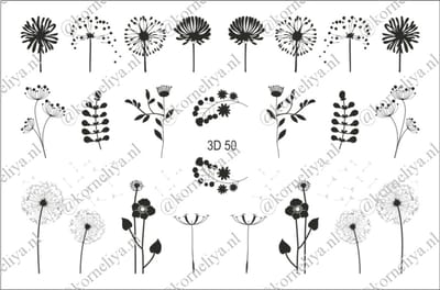 Korneliya 3D Waterdecal - 3D 050 Black