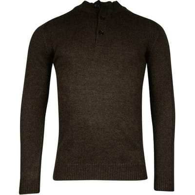 Baileys Trui Half Zip And Buttons Subtle Rib Details Donker Groen / male