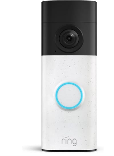 Ring Videodeurbel op batterij (nieuwste generatie) - Matte Mocha - 2K video -Speckled White