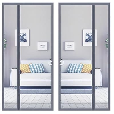 Magnetische Insectenbescherming Deurgordijn 70x180 cm - Muggenbescherming en Vliegenrooster - UV-bestendig Grijs