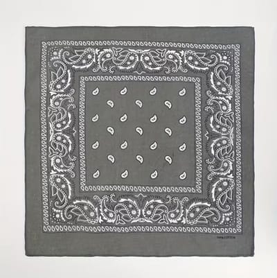 Bandana - Paisley - Boeren zakdoek - Vierkante sjaal - 54x54 cm - Hoofdband - Carnaval accessoire - Cowboy zakdoek - HipHop - 100% katoen - Grijs - Jonyx