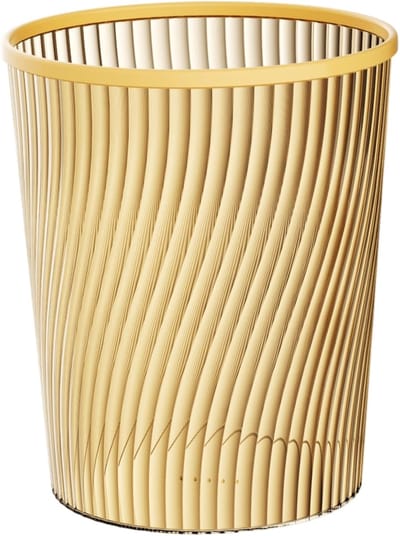 Gouden Vuilnisbak - Kleine Prullenbak - Kantoor Woonkamer - Met Klemring - 21 cm Hoog - Goud