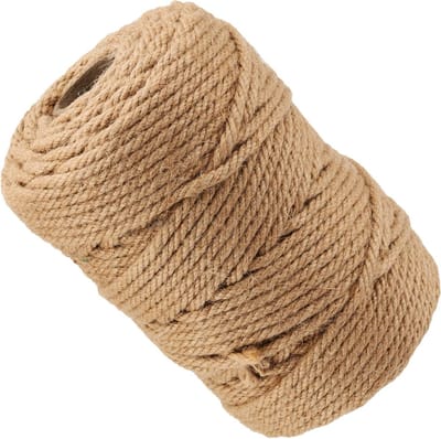 Natuurlijke Jute Touw 100m x 6mm - 4-strengs Gedraaid Touw voor Creatief Gebruik, Tuinieren en Bundelen
