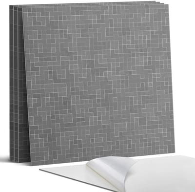 Coloray Wandpanelen Zelfklevend - Abstract lijnpatroon Zelfklevende Wandpanelen - 50 cm x 50 cm - Grijs Wandpaneel PVC - 4 stuks - Texturen Wandpanelen Zelfklevend - Keuken Wandpanelen - Wandpanelen Badkamer