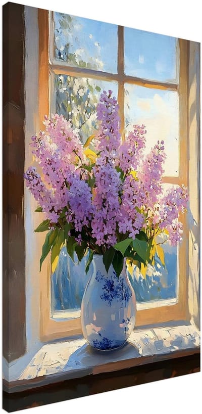 Canvas Schilderij - Golden hour blossoms 60x90 cm - Bloemen en Planten Wanddecoratie Woonkamer & Slaapkamer