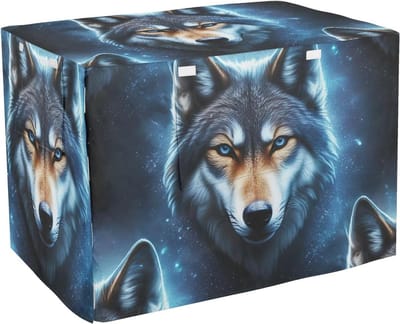 Hondenkrathoes - Huisdier Bench - Bescherming Buiten - Ademend Mesh - 91 x 58 x 64 cm - Wolf Gezicht