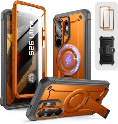 Supcase MagPro hoesje geschikt voor Samsung Galaxy S26 Ultra met screenprotector - Oranje