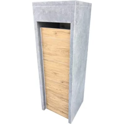 Staande Brievenbus Alicante Woodlook - Keramiek En Natuursteen - Blauw - 34x103x34cm
