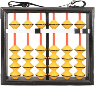Telraam Abacus - Rekenrek - Wiskunde Leren - Houten Frame - 36x31x5cm - Geel
