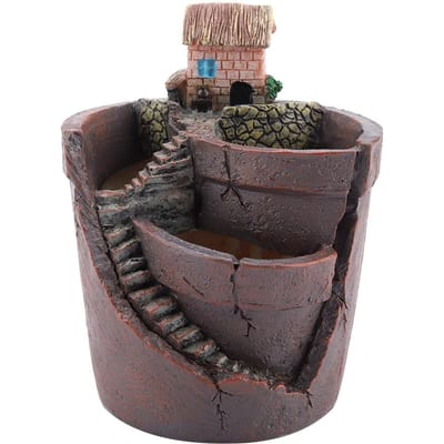 Huisontwerp Cactus Hars Bloempot Planter Tuin Vetplant Pot voor Thuis Bureaubladdecoratie black