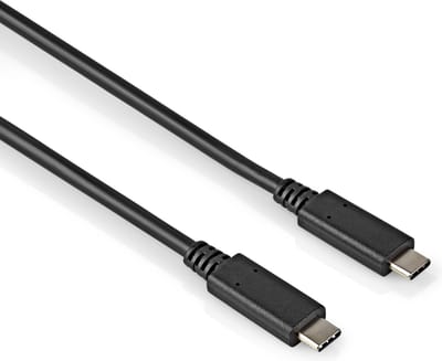 USB C kabel | Laadsnelheid 20V / 3A / 60 watt | USB 3.2 gen 2 | 10 Gb/s | 4K | Type C naar C | Male to male | Power delivery | Snelladen | Zwart | 0.5 meter | Allteq