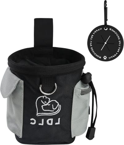 Heuptas voor Honden met Poepzakdispenser, Traktatiezak en Training Accessoires voor Wandelen en Spelen (Zwart)