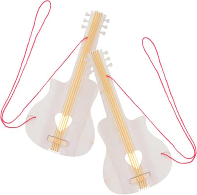 Houten Gitaar Knutselset - DIY Gitaar - Graffiti Schilderen - Glad Hout Materiaal - 31x15x0.2cm - Multi