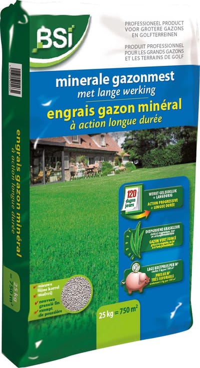 BSI - Minerale Gazonmeststof - 25 kg voor 750 m²
