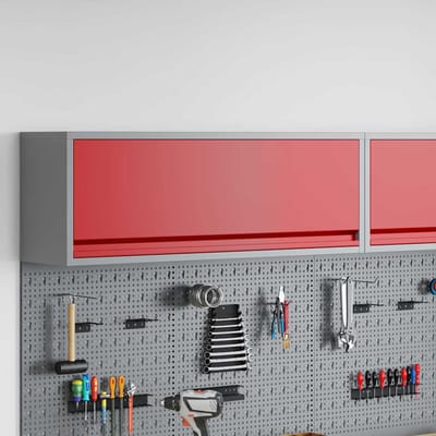 vidaXL - Gereedschapskast - Rood - en - Grijs - 100 - x - 25 - x - 35 - cm - Staal