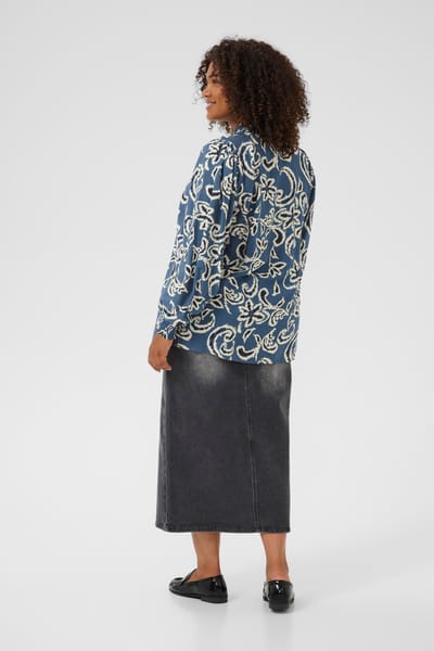 Blouse met korte mouwen KCmahlia Regular fit blue white