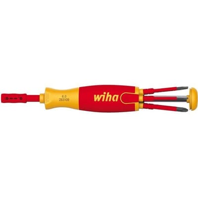Wiha Schroevendraaier met bitmagazijn LiftUp electric sleufkop, Pozidriv, PlusMin/Pozidriv met 6 slimBits in blister - 41235