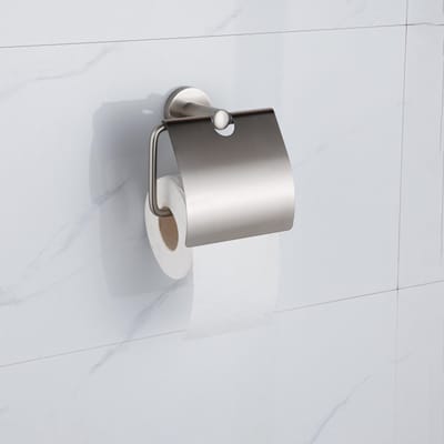 FugaFlow Eccelente Acces - toiletrolhouder - met klep - Geborsteld RVS PVD (RVS)