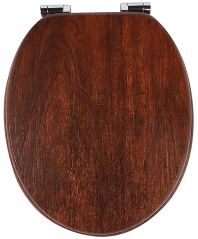 Namajunas - WC-brillen - Wc bril softclose - Toilet bril - Universele vorm WC Bril - MDF hout - Antibacterieel - Houtlook Bruin - Met Deksel - RVS Bevestiging - Easy Clean - Snelle montage en demontage - Inclusief Bevestigingsmateriaal