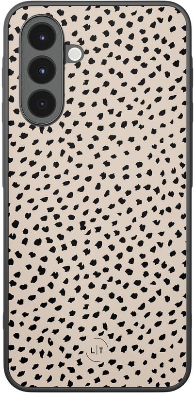 Leuke Telefoonhoesjes - Hoesje geschikt voor Samsung Galaxy A16 - Almond dots - Backcover zwart - Gestipt - Bruin
