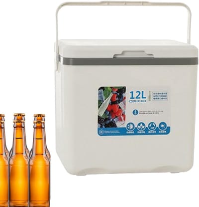 Koelbox 12 Liter - Isolatiebox Picknick - Buitenactiviteiten Koelen - Lange Isolatietijd - 27.6 x 29.3 x 27.6 cm - Wit