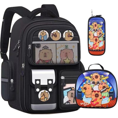 Capybara Kinderen Schooltassen Voor Jongens Meisjes Kinderen Verlichten Last Beschermen Rug Verbreedde Riemen Schoolrugzak School Boekentas gray