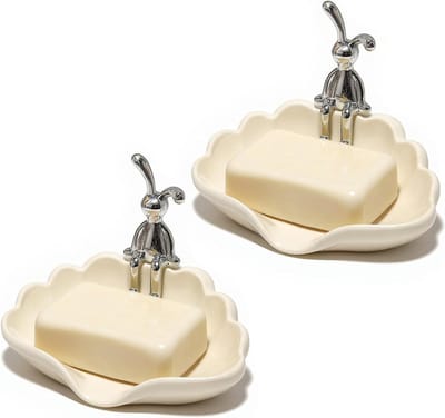 Set van 2 Creatieve Keramische Zeepdispensers voor Badkamer, Douche en Keuken - Ideaal voor Zeep en Sponsen