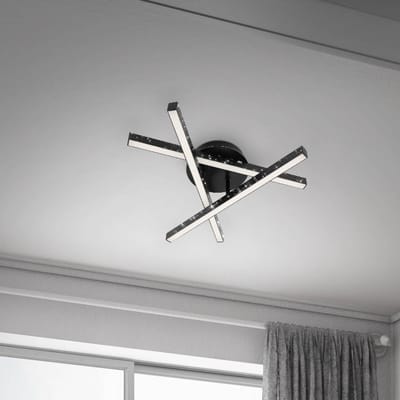 Briloner - REY - LED plafondlamp - kinderkamerlamp- 15W - 2200 lm - Warm wit 3000K - Glitter effect met lasergat optiek - IP20
