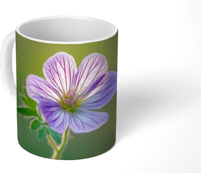 Mok - Koffiemok - Bloem - Close up - Paars - Mokken - 350 ML - Beker - Koffiemokken - Theemok