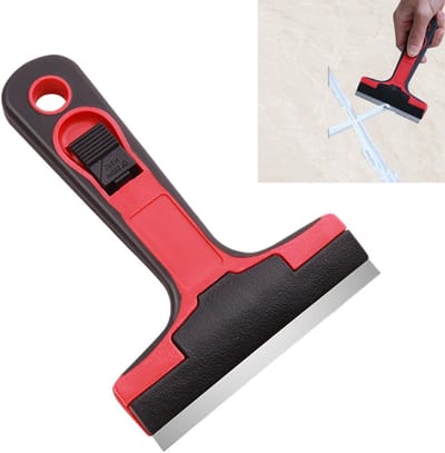 Raamwisser - Ratel met handvat - Ramen reinigen - Ergonomische grip - 14.5 x 10 cm - Rood
