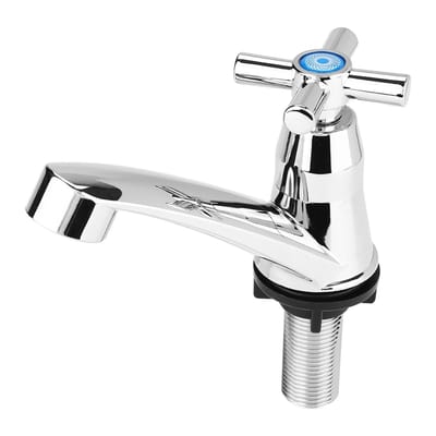 Allecto - Keuken- en Badkamerkraan - Enkele koudwaterkraan - Moderne stijl - Chroom afwerking - Handgreep bediening - Geschikt voor keuken en badka...