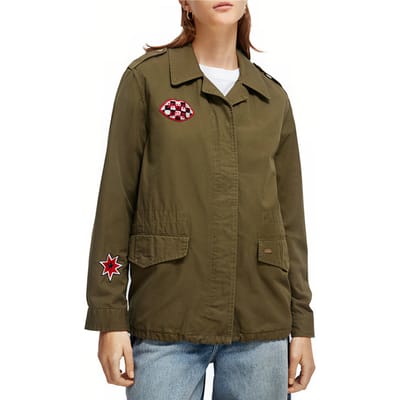 Scotch & Soda Embroidered Festival Jacket Military Maat: L | Legerjassen Outlet | Dames | Groen