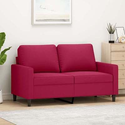 vidaXL - Tweezitsbank - 120 - cm - fluweel - wijnrood