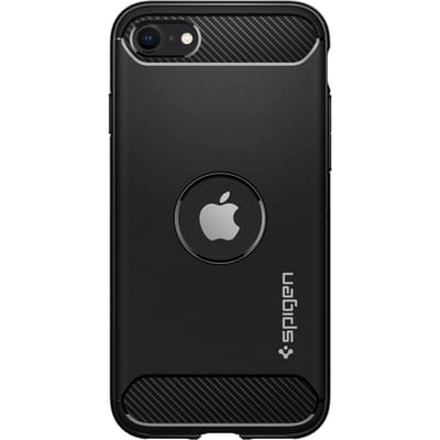 Spigen Rugged Armor Backcover voor Apple iPhone SE (2022 / 2020) - Zwart