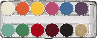 Kryolan Mask Grease FP Palette 12 Kleuren