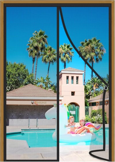 Magnetische Hordeur Zelfsluitend Zonder Boren 185x175cm voor Terras en Schuifdeuren