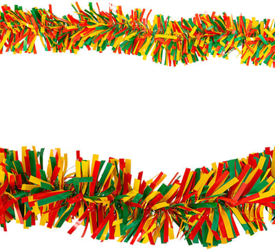 PVC Guirlande rood-geel-groen mix lengte 5 mtr ø 8 cm Brandvertragend