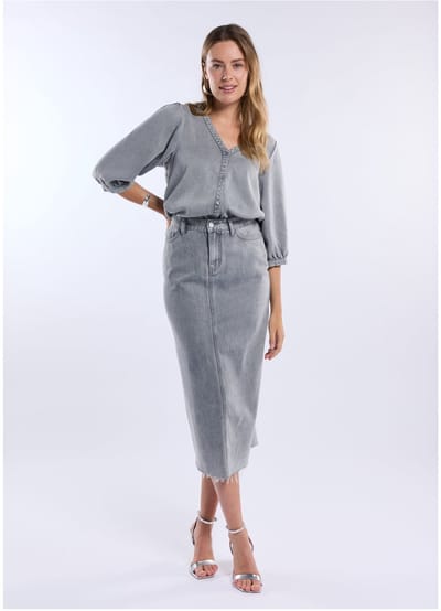 Freebird - Blouse Grijs Freebird Blouse Grijs Basha