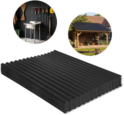 8x UV-bestendige golfplaten ASA-PVC 117x93cm 1,5mm Grijs Tuinhuis