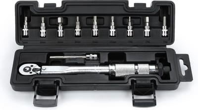 1/4 Draaimomentsleutel set 5-25 Nm - 11 delige fietsgereedschap set - met Inbus en Torx doppen bitset - Fiets TorqueSet - inclusief kunststof opbergkoffer