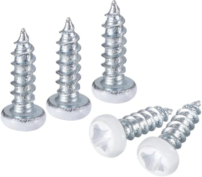 25 stuks platte kopschroeven, M2,5 x 8 mm, witte lenskop-zelfboorschroeven van koolstofstaal, gevelschroeven, Phillips houtschroeven voor houtbewerking, zilverblauw