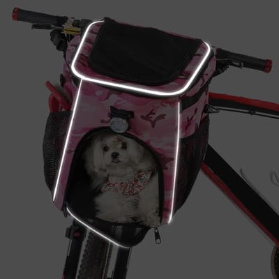 Fietsmand Hond - Draagtas Fiets - Veilig Vervoer - Uitbreidbaar Ontwerp - 30x30x37 cm - Zwart