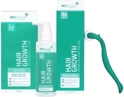 Neofollics De Haargroei kit - Hair Growth Stimulating Lotion 90ml - Hair Growth Enhancing Scalp Roller
