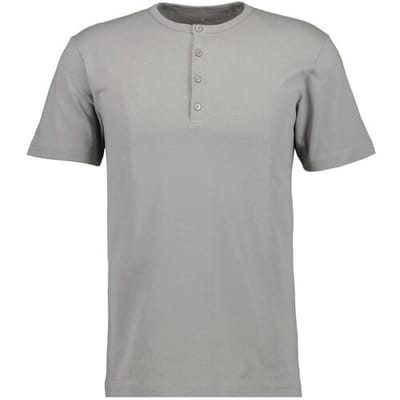 Ragman T-Shirt Serafino Round Neck Uni Pima Cotton Grijsbeige / male