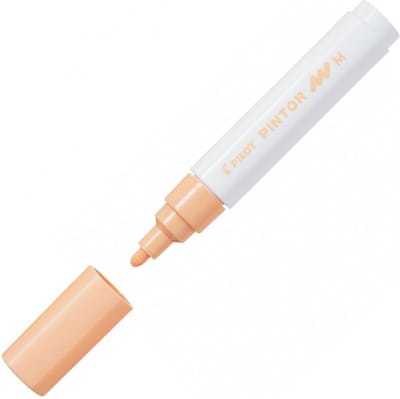 Pilot Pintor Pastel Oranje Verfstift - Medium marker met 1,4mm schrijfbreedte - Inkt op waterbasis - Dekt op elk oppervlak, zelfs de donkerste - Teken, kleur, versier, markeer, schrijf, kalligrafeer…