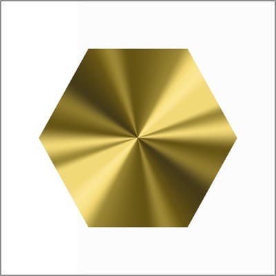 Sticker - "Goud (Hexagoon)" - Etiketten - 50x45mm Hexagoon - Glans - 500 Stuks