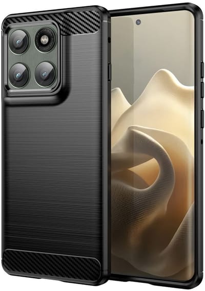 Geborsteld TPU Hoesje Geschikt voor Motorola Edge 60 Pro | Beschermhoes | Back Cover | Flexibel TPU | Stijlvol Carbon | Dun | Zwart