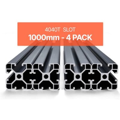 VEVOR 4-delige set van 1000 mm aluminium profielen met T-groeven, 4040 aluminium profiel, geanodiseerde lineaire rail volgens Europese normen, sleufprofiel voor 3D-printers, CNC-machines, doe-het-zelfprojecten, lasergraveren, zwart