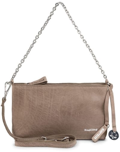 Bag2Bag Leren Schoudertas Milan Grey/Taupe met zilverkleurige hardware